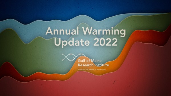 This is a graphic for the 2022 annual Gulf of Maine warming update.