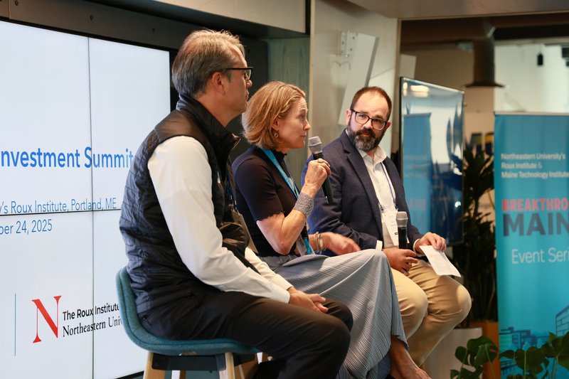 Julia trotman speaking at the 2025 blue economy investment summit.