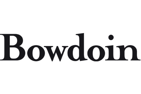 Logo for Bowdoin college in black text.