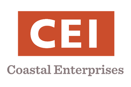 A logo for CEI, with red and black letters.