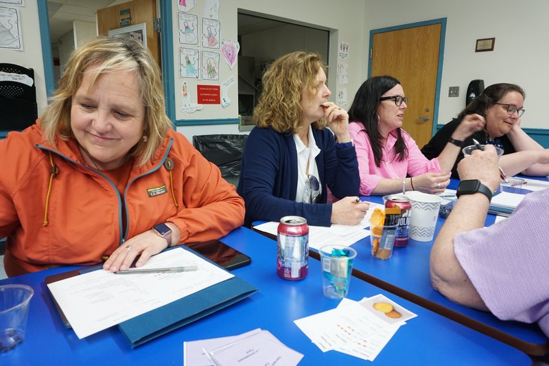 Teachers working.