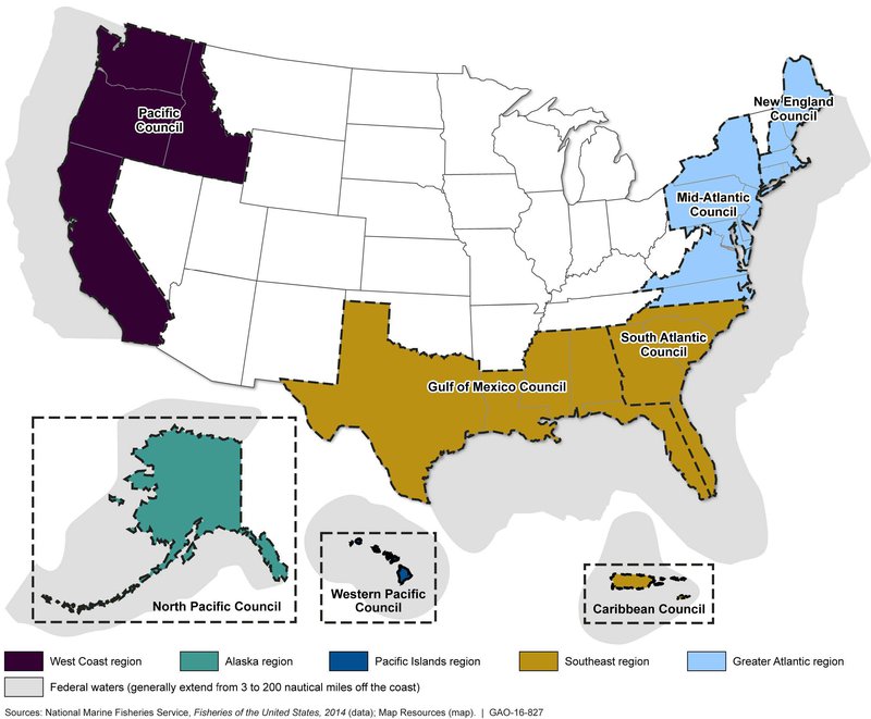 This is a map with different regions of the US filled in with a variety of colors.