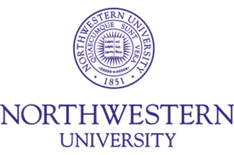 This is a purple logo for Northwestern University.