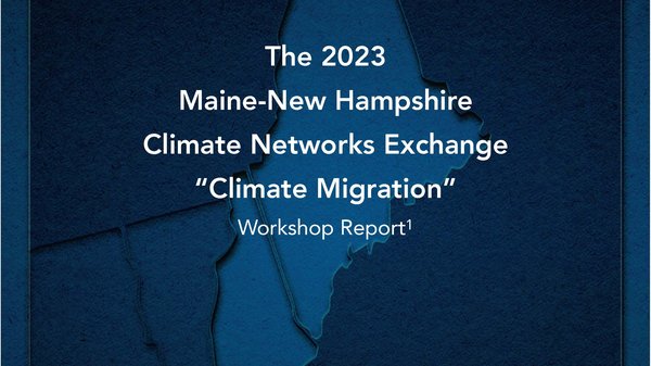 This is a cover page for a climate migration workshop report.