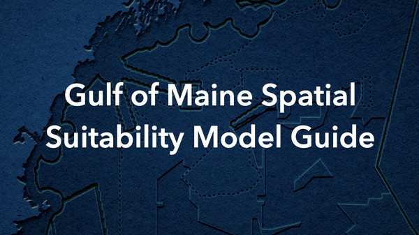pdf screenshot of cover sheet of report, featuring blue gulf of maine chart and white text