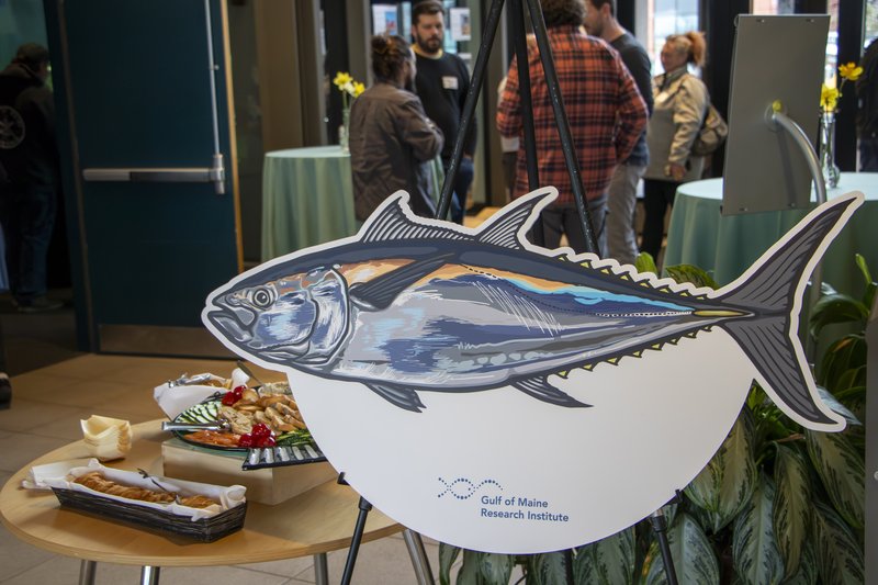 A tuna illustration sign at a Tastemakers event in 2024.