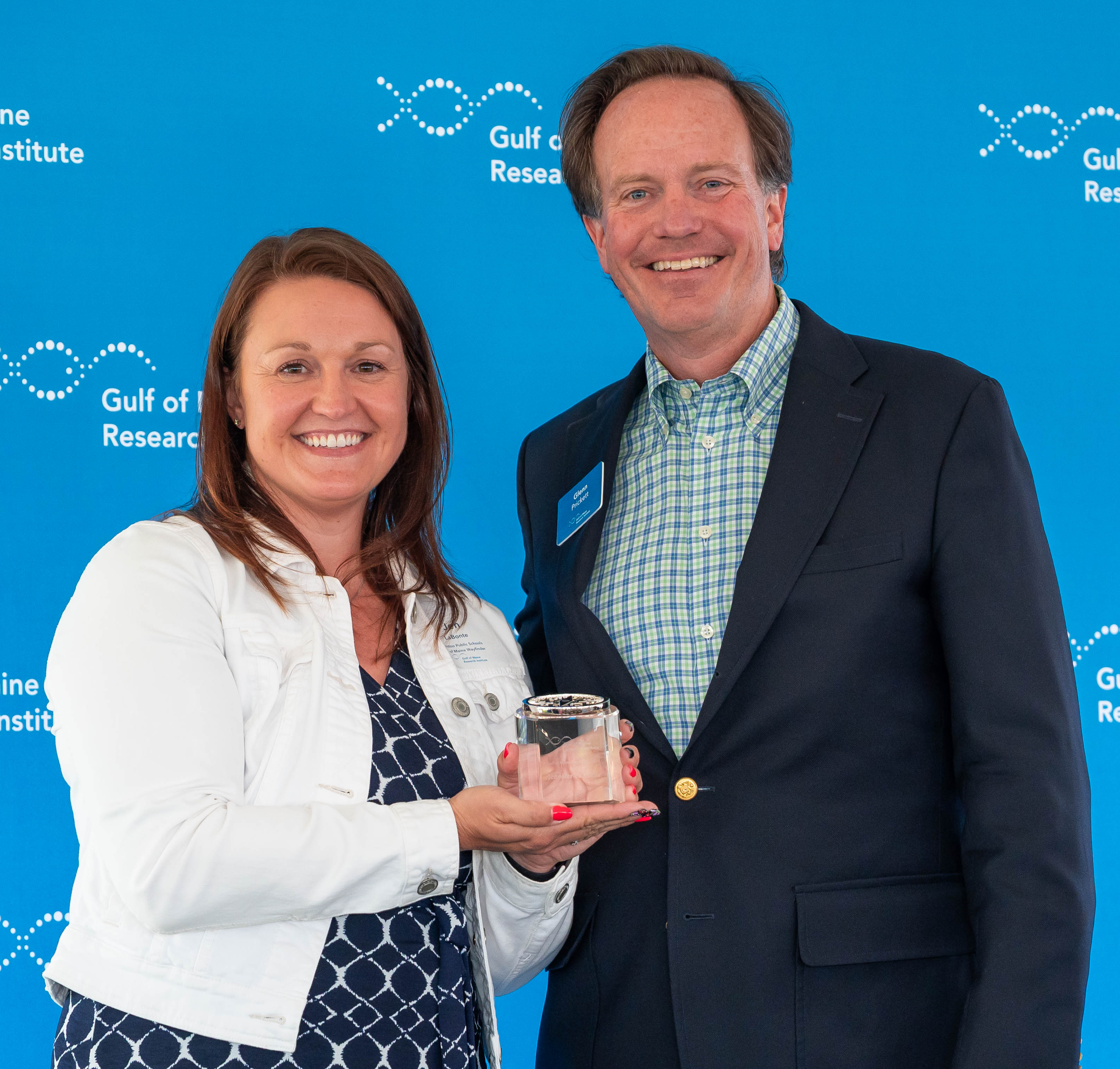 Gulf of Maine Wayfinder Jennifer LaBonte with GMRI CEO and President Glenn Prickett