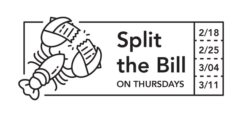 A black and white horizontal icon for the Split the Bill campaign.