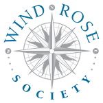A logo for the Wind Rose giving society that contains a compass rose.